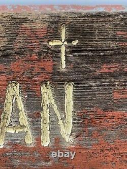 Antique Historic Old West Spanish California Mission SAN MIGUEL Wood Sign