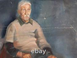 Antique Impressionist Portrait Old Man Oil Painting