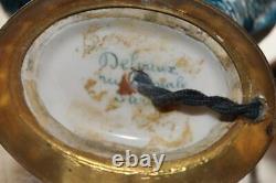 Antique Lamp Oriental Signed Delvaux Rue Royale Paris Fish Carps Rare Old 1880