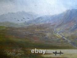 Antique Llyn y Gadair Welsh Art Landscape Oil painting Wales Ellis Snowdonia old