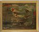 Antique Mid Century Modern Abstract Oil Painting Old Vintage Signed 1957