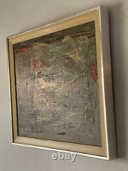 Antique MID Century Modern Abstract Oil Painting Old Vintage Signed 1957