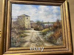 Antique M. P Walsh Old French Fort, Fort Snelling Minnesota Oil Painting-Framed