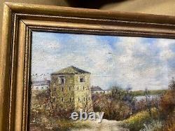 Antique M. P Walsh Old French Fort, Fort Snelling Minnesota Oil Painting-Framed