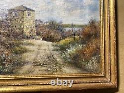 Antique M. P Walsh Old French Fort, Fort Snelling Minnesota Oil Painting-Framed