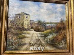 Antique M. P Walsh Old French Fort, Fort Snelling Minnesota Oil Painting-Framed