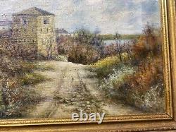 Antique M. P Walsh Old French Fort, Fort Snelling Minnesota Oil Painting-Framed