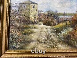 Antique M. P Walsh Old French Fort, Fort Snelling Minnesota Oil Painting-Framed