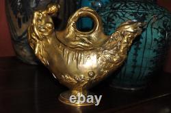 Antique Magic Lamp Aladdin Gilt Bronze Sign Octave Lelièvre Art Nouveau Rare Old