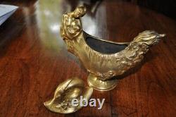 Antique Magic Lamp Aladdin Gilt Bronze Sign Octave Lelièvre Art Nouveau Rare Old