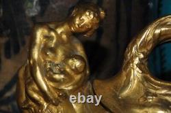 Antique Magic Lamp Aladdin Gilt Bronze Sign Octave Lelièvre Art Nouveau Rare Old