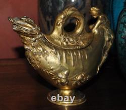 Antique Magic Lamp Aladdin Gilt Bronze Sign Octave Lelièvre Art Nouveau Rare Old