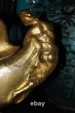 Antique Magic Lamp Aladdin Gilt Bronze Sign Octave Lelièvre Art Nouveau Rare Old