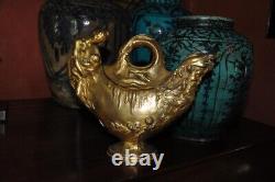 Antique Magic Lamp Aladdin Gilt Bronze Sign Octave Lelièvre Art Nouveau Rare Old