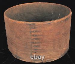 Antique Marked 1807 Primitive Shaker Box Basket Hand Made Old Nails Folk Art Wow