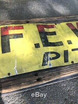 Antique Metal Advertising Trade Sign FE Welch Harness & Trunks 1800s Old