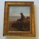 Antique Mystery Signed Portrait Coastal Sea Beach Nautical Boat Landscape Old