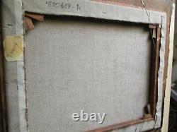 Antique Mystery Signed Portrait Coastal Sea Beach Nautical Boat Landscape Old