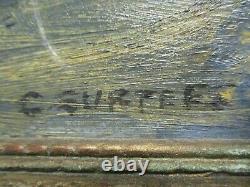 Antique Nautical Ship Painting Seascape Open Sea Coastal Surtees Signed Old