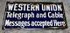 Antique Old West Two Sided Western Union Telegraph Cable Porcelain Flange Sign