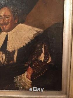 Antique Oil On Canvas Painting Signed 1913 The Laughing Cavalier Old Master