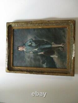 Antique Oil Painting After Thomas Gainsborough Signed 19th Century Old Master