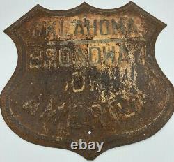 Antique, Oklahoma Broadway of America Sign Old Historic Sign Man Cave Decor
