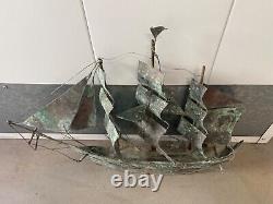 Antique Old 19th American Folk Art Nautical Ship Weathervane, New England WOW