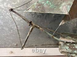 Antique Old 19th American Folk Art Nautical Ship Weathervane, New England WOW