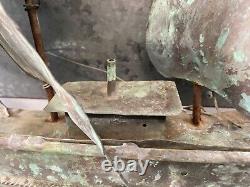 Antique Old 19th American Folk Art Nautical Ship Weathervane, New England WOW