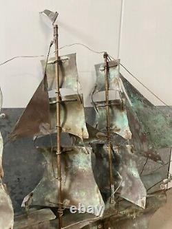 Antique Old 19th American Folk Art Nautical Ship Weathervane, New England WOW