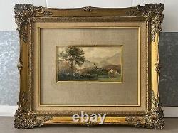 Antique Old 19th c Early California Plein Air Landscape Painting, Signed 1893
