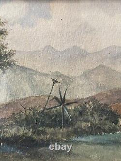 Antique Old 19th c Early California Plein Air Landscape Painting, Signed 1893