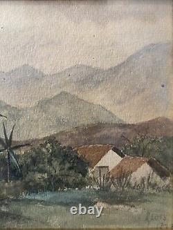 Antique Old 19th c Early California Plein Air Landscape Painting, Signed 1893