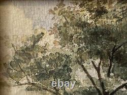 Antique Old 19th c Early California Plein Air Landscape Painting, Signed 1893