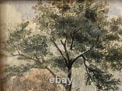 Antique Old 19th c Early California Plein Air Landscape Painting, Signed 1893