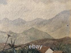 Antique Old 19th c Early California Plein Air Landscape Painting, Signed 1893