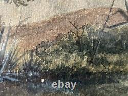 Antique Old 19th c Early California Plein Air Landscape Painting, Signed 1893
