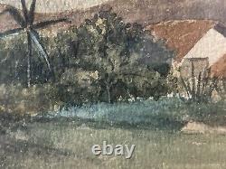 Antique Old 19th c Early California Plein Air Landscape Painting, Signed 1893
