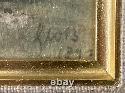 Antique Old 19th c Early California Plein Air Landscape Painting, Signed 1893