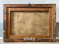 Antique Old 19th c. French Impressionist Still Life DOG Oil Painting, Signed