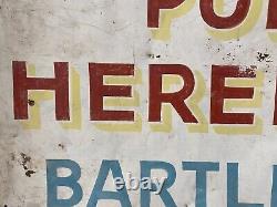 Antique Old 40s Americana Folk Art POLLED HEREFORDS Cattle Ranch Painted Sign