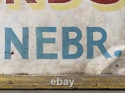 Antique Old 40s Americana Folk Art POLLED HEREFORDS Cattle Ranch Painted Sign