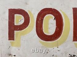 Antique Old 40s Americana Folk Art POLLED HEREFORDS Cattle Ranch Painted Sign