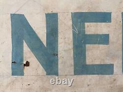 Antique Old 40s Americana Folk Art POLLED HEREFORDS Cattle Ranch Painted Sign
