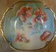 Antique Old Abbey Limoges Poppy Poppies Handled Serving Bowl Signed Dumas C. 1908