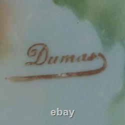 Antique Old Abbey Limoges POPPY Poppies Handled Serving Bowl Signed Dumas C. 1908