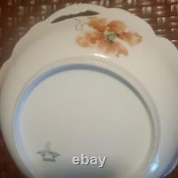 Antique Old Abbey Limoges POPPY Poppies Handled Serving Bowl Signed Dumas C. 1908