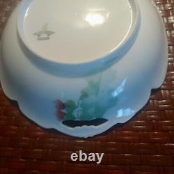 Antique Old Abbey Limoges POPPY Poppies Handled Serving Bowl Signed Dumas C. 1908