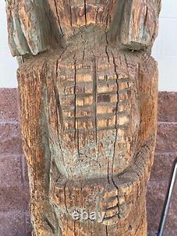 Antique Old American Folk Art Primitive Cigar Store Indian Wood Sculpture 30s